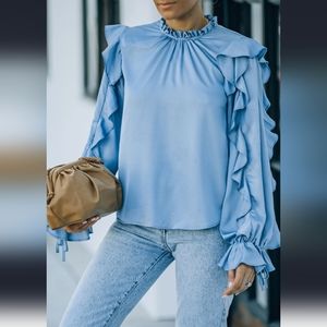 New Ruffled Long Sleeve Blouse